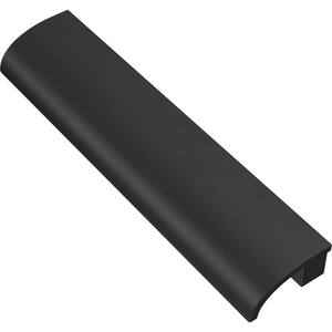 Rounded Slimline 3 or 3-3/4 in. (76 mm or 96 mm) Matte Black Dual Mount Drawer Pull