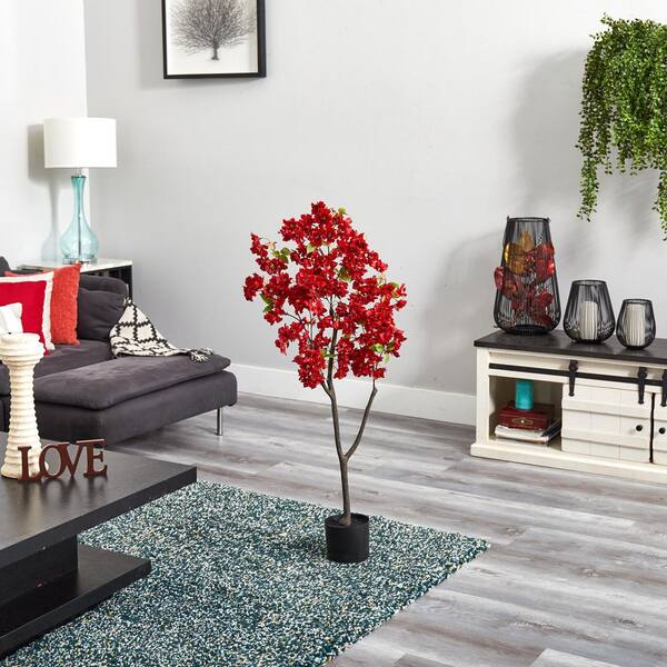 Nearly Natural 4 ft. Artificial Cherry Blossom Tree T2721-RD - The