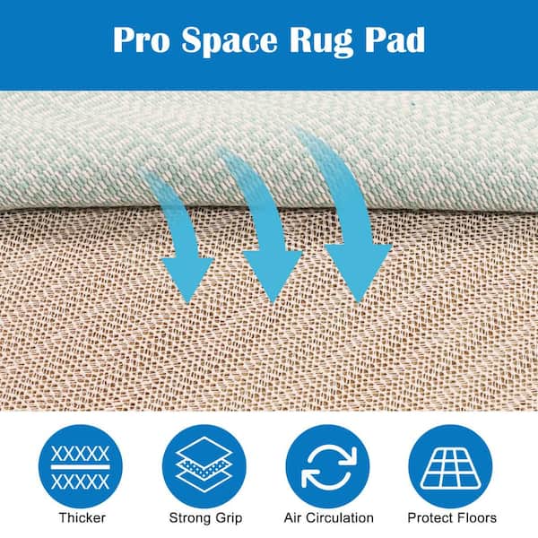Pro Space 5 ft. x 7 ft. Rectangle White Gird Non-Slip Grip Rug Pad 0.1  Thick OGD400GWA - The Home Depot