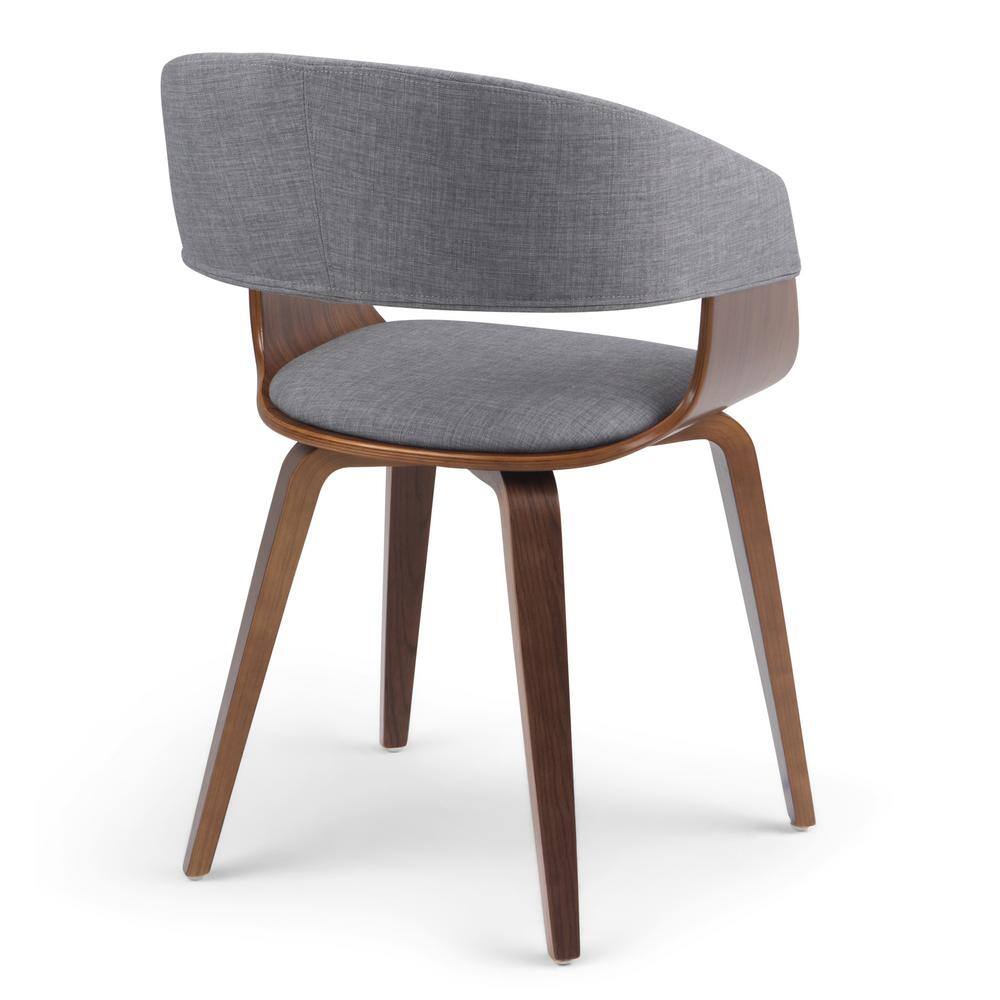 Light Grey Linen Upholstered Bentwood Dining Chair