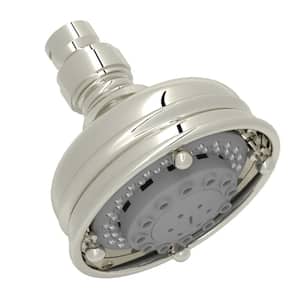 3-Spray Patterns 4.1 in. Single Wall Mount Fixed Shower Head in Polished Nickel