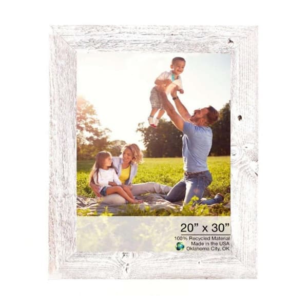 HomeRoots Victoria 20 in. x 30 in. Whitewash Picture Frame 2000386541 ...