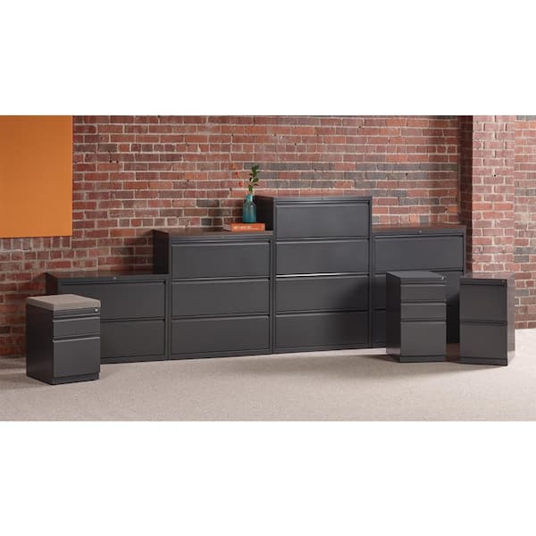 Hirsh 36 in. W 4-Drawer Black Metal Lateral File Cabinet for Home