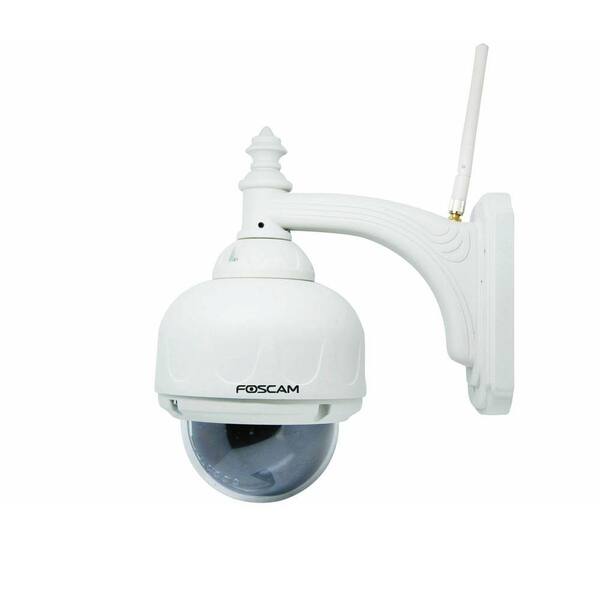 Foscam Wireless 480p Outdoor Dome Shaped Pan/Tilt IP Camera - White