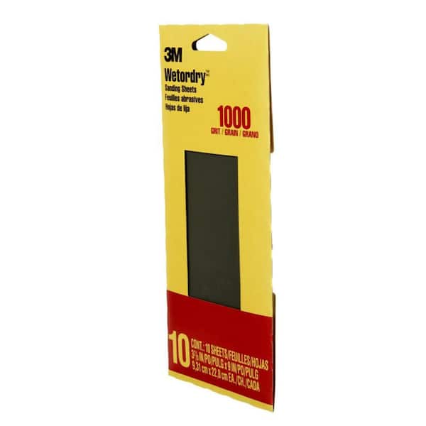 3M 3.7 in. x 9 in. Ultra Fine 1000-Grit Sheet Sandpaper (10-Sheets/Pack)