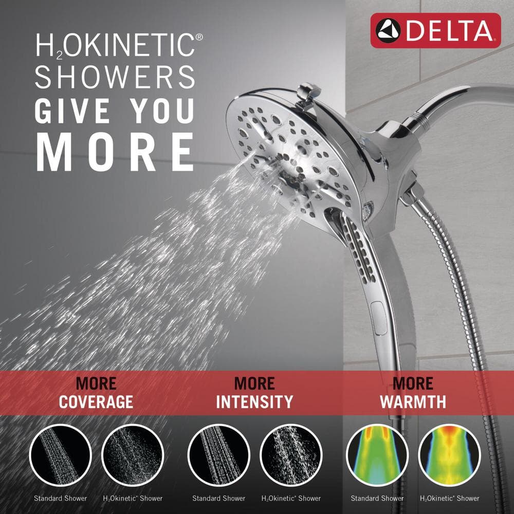 Chrome Dual Handheld Rain Shower Head with Magnetic Docking