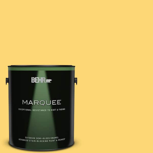 BEHR MARQUEE 1 gal. #PPU6-13 Hawaiian Pineapple Semi-Gloss Enamel Exterior Paint & Primer