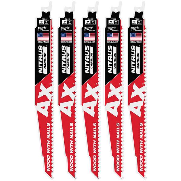 Milwaukee 9 in. 5 TPI NITRUS AX Carbide Teeth Demolition Nail