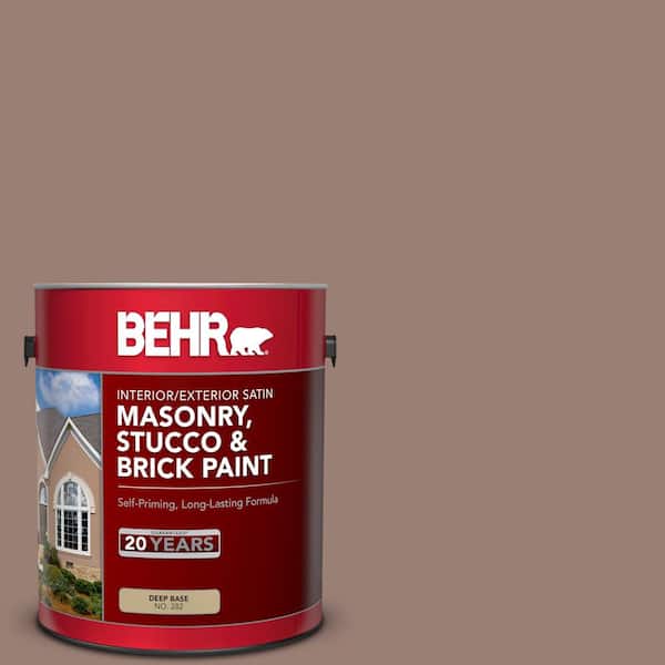 BEHR 1 gal. #N190-5 Frontier Brown Satin Interior/Exterior Masonry, Stucco and Brick Paint
