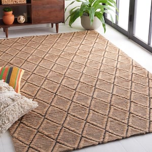Natural Fiber Beige 6 ft. x 6 ft. Abstract Geometric Square Area Rug