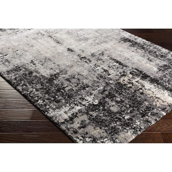 Tuscany Charcoal Modern Abstract 6 ft. 7 in. x 9 ft. 6 in. Area Rug