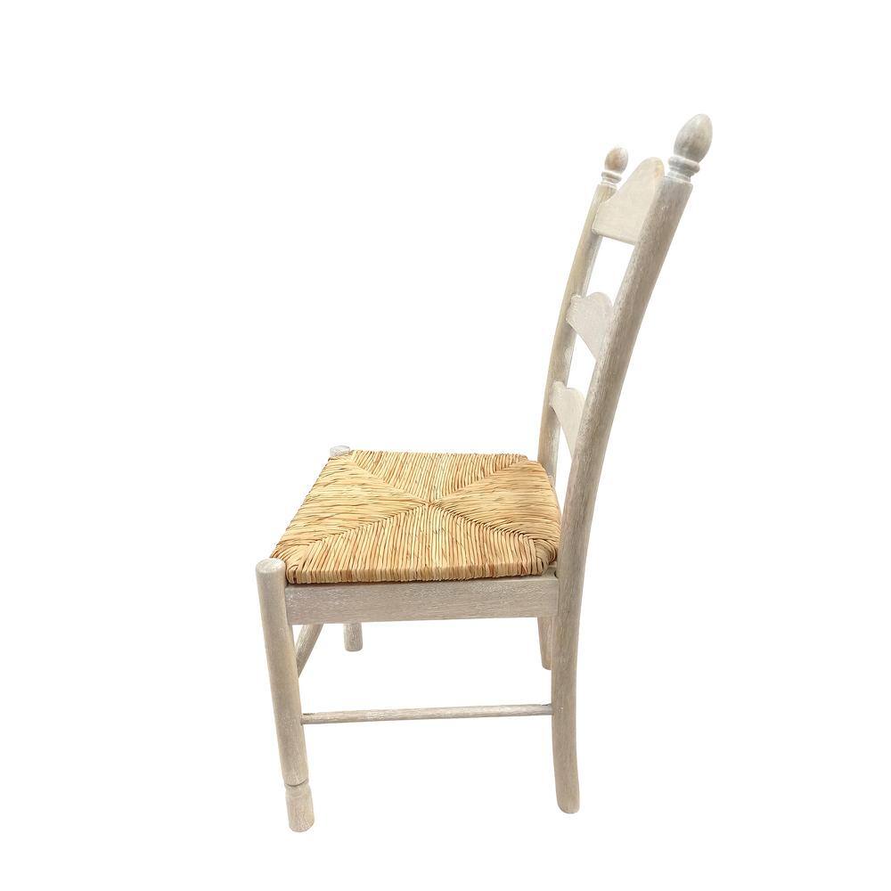 Vera Natural Driftwood Ladderback Wood Side Chair with Cane Seat