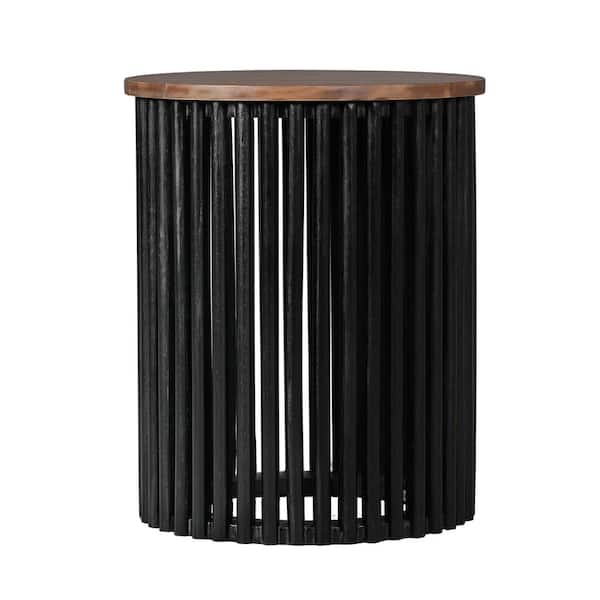 Unbranded 17.5 in. Brown Acacia Wood Round Outdoor Coffee Table