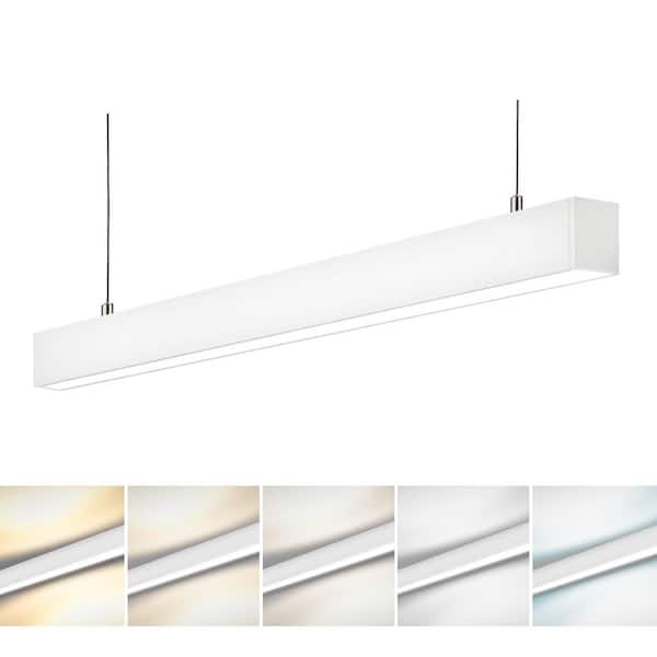 4 ft. Integrated LED White Strip Light Fixture Architectural Linear Light 3000K-6500K, Up to 5750LM, 0-10V Dimmable