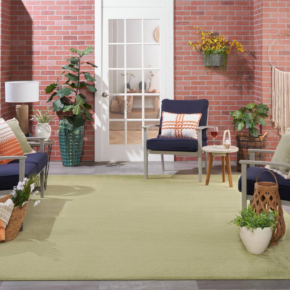 Handmade Green Synthetic Rectangular 10' x 14' Rug