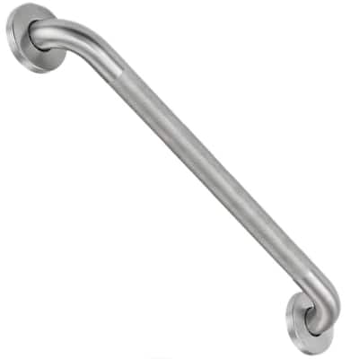 24 in. x 1.25 in. Dia Concealed Screw Grab Bar in Brushed Nickel Anti-Slip Stainless Steel for Bath Shower Toilet