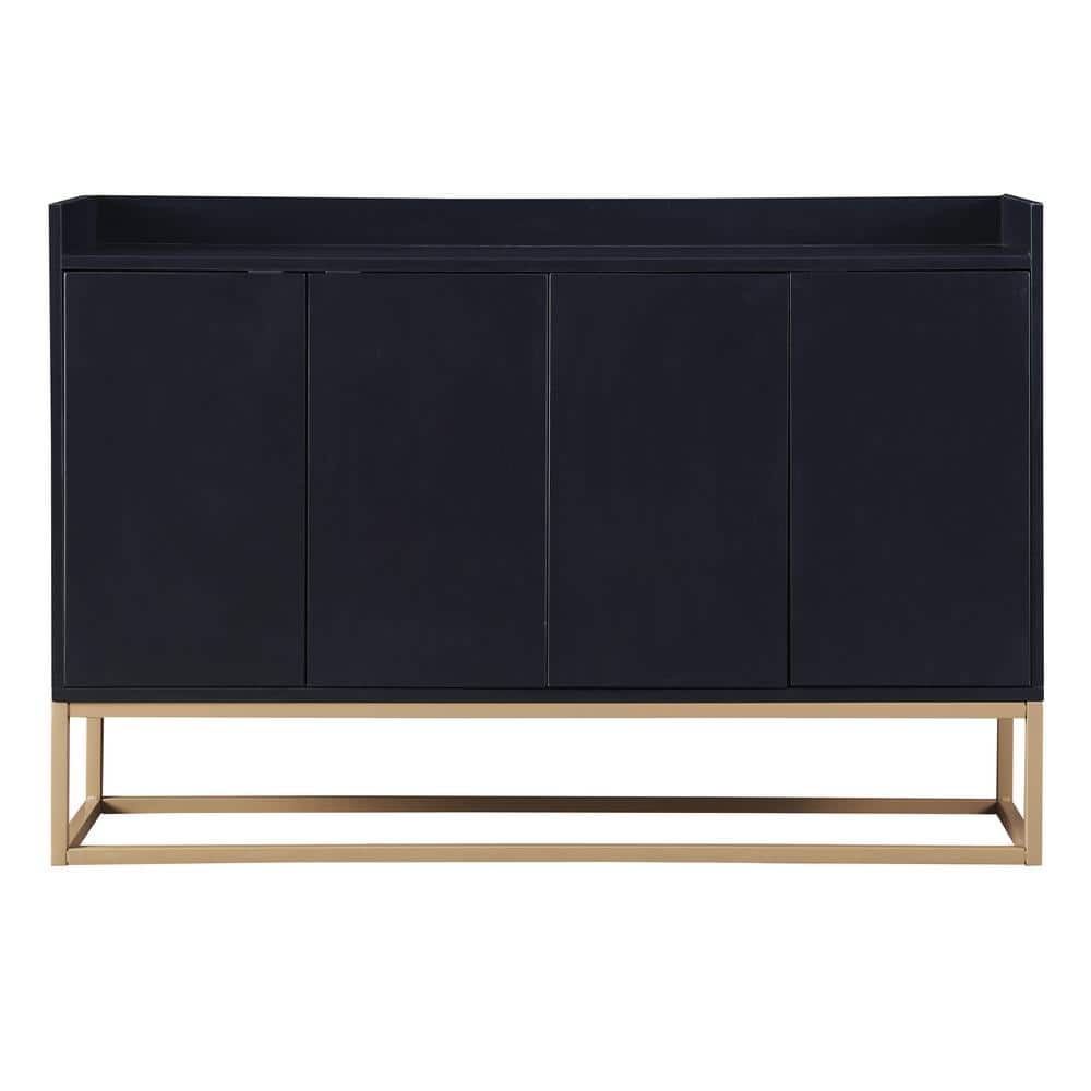 Polibi 11.80 in. Black Modern Stytle Wood Sideboard Buffet