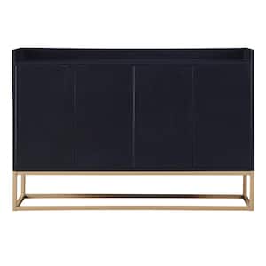 11.80 in. Black Modern Stytle Wood Sideboard Buffet Cabinet with Large Storage Space for Dining Room,Entryway