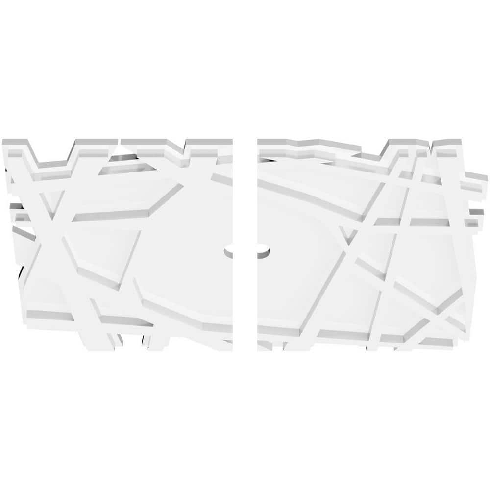 White PVC Contemporary Ceiling Medallion with Geometric Design