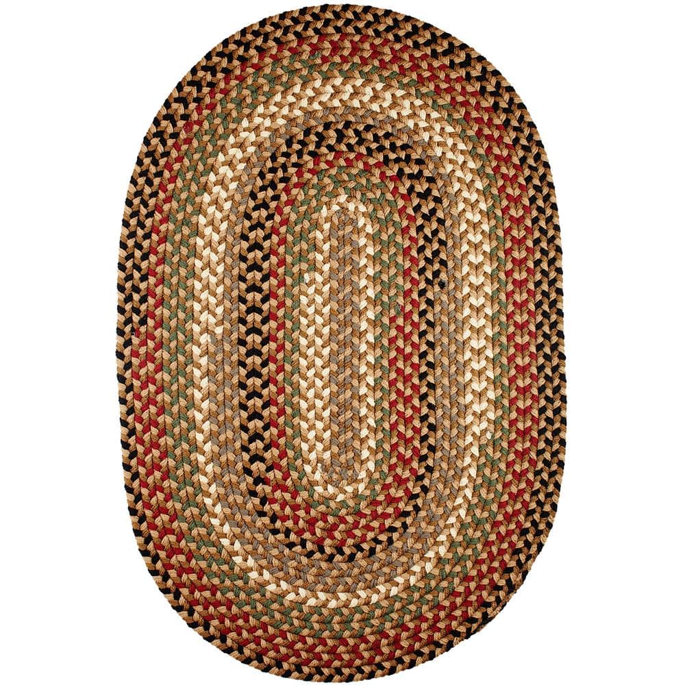 Rhody Rug Country Medley Natural Earth 4 ft. x 6 ft. Oval Indoor ...