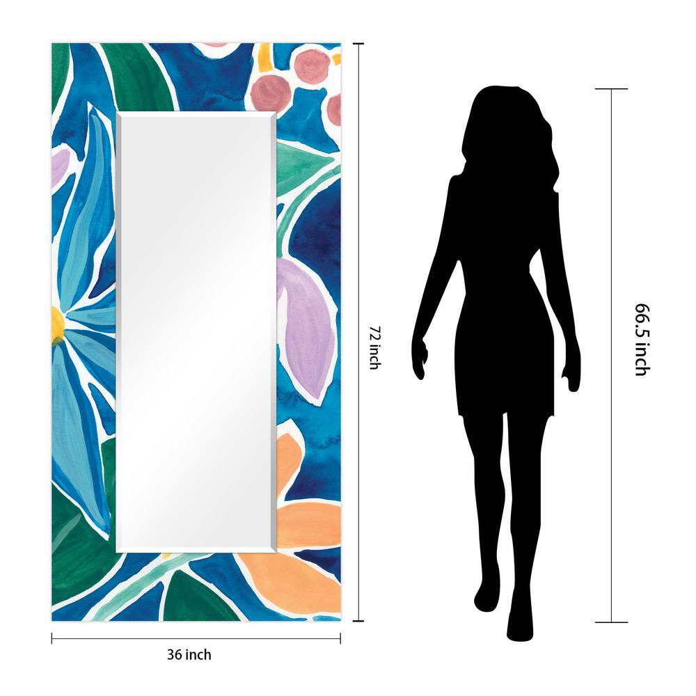 Elysian Paradise 72" x 36" Frameless Tempered Glass Art Mirror
