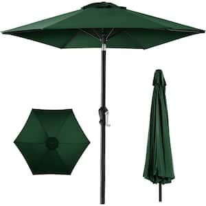 10ft Outdoor Steel Polyester Market Patio Umbrella w/Crank, Easy Push Button, Tilt, Table Compatible - Green