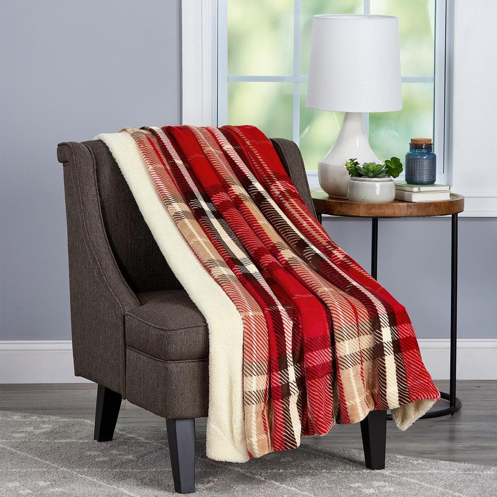 布団・毛布 New Low Low Flannel Sherpa Large Blanket vineyard-lavish-home-throw-