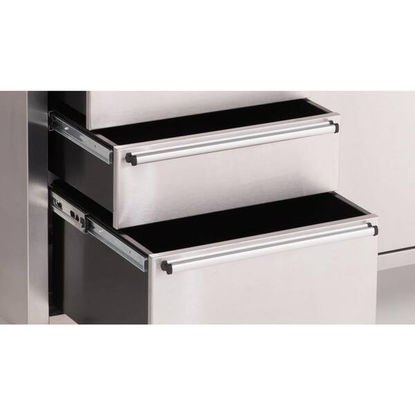 TRINITY 72 in. W x 19 in. D 8-Drawer Stainless-Steel Corner Rolling Mobile Workbench