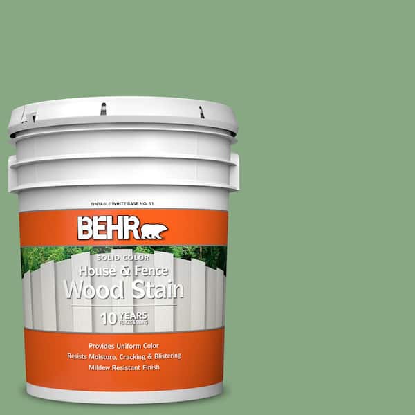 BEHR 5 gal. #M400-5 Baby Spinach Solid Color House and Fence Exterior Wood Stain