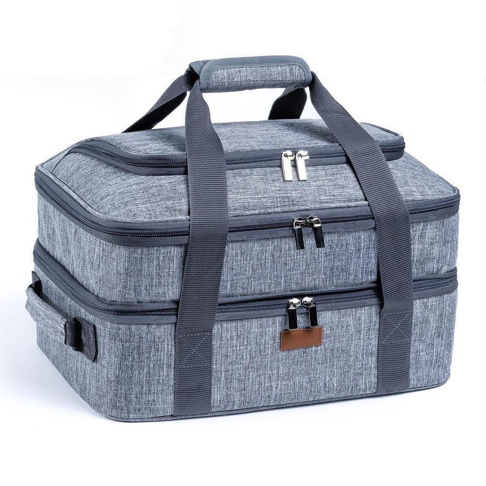 Lynzavix Insulated Double-Decker Carrier Set Gray Expandable