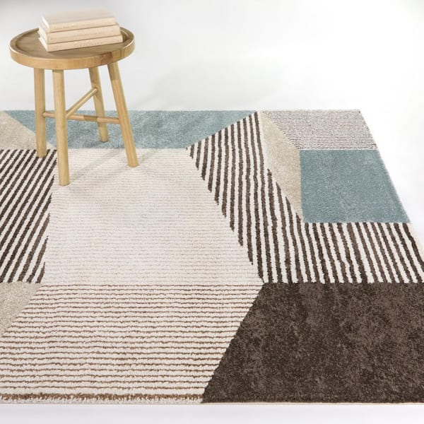 Evelina Cream 5 ft. x 7 ft. Abstract Area Rug
