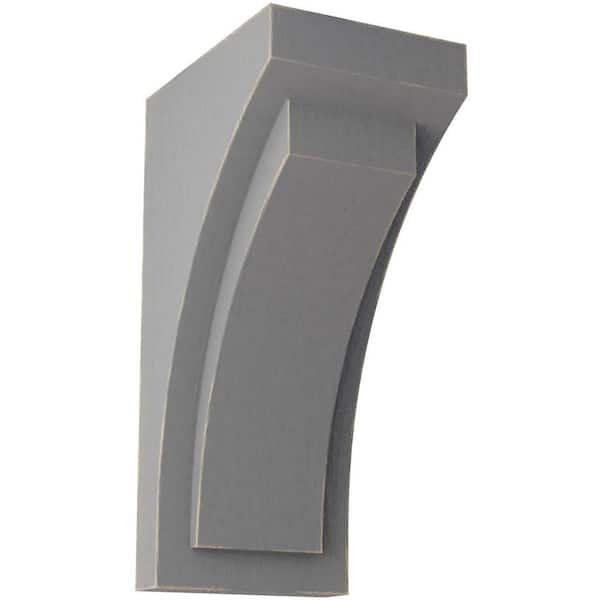 Ekena Millwork 5 in. x 12 in. x 6-3/4 in. Pebble Grey Large Felix Wood Vintage Decor Corbel