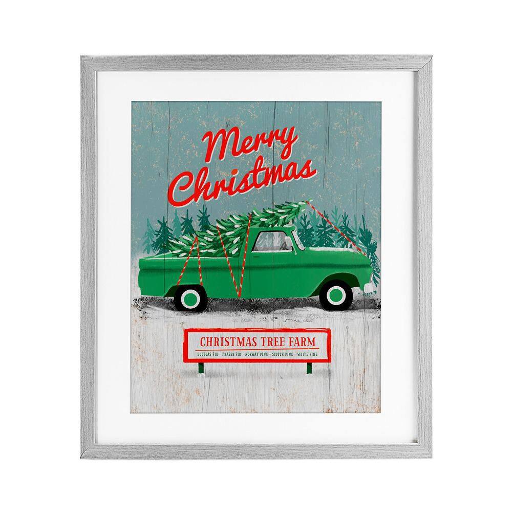 Rustic Tree Farm and Truck by Jilly Jack Designs 1 Piece Gray Framed Graphic Typography Art Print 21 in. x 17 in. price history on PriceWatchPro