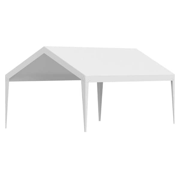 Carport Canopy Replacement 12 x 20 ft. Waterproof and UV-Resistant Heavy Duty Shelter Tarp w/ Bungees,Frame Not Included