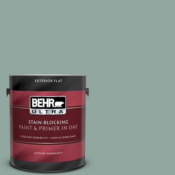 BEHR ULTRA 1 gal. #UL220-16 Lotus Leaf Flat Exterior Paint and Primer in One