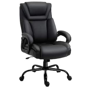 Black, Big and Tall Executive Office Chair 400 lbs. Computer Desk Chair with High Back PU Leather Ergonomic Upholstery