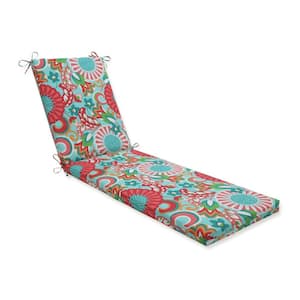 Floral 23 x 30 Outdoor Chaise Lounge Cushion in Green/Pink Sophia