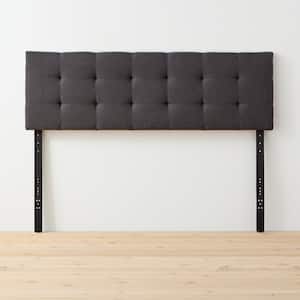 Kaylee Adjustable Charcoal Full Upholstered Low Profile Headboard with Square Tufting