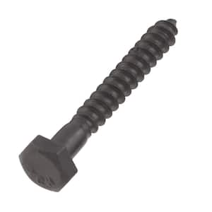 1/4 in. x 2 in. Black Exterior Hex Head Lag Screw (25-Pack)