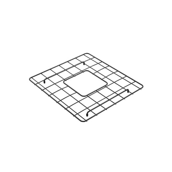 BOCCHI 14.25 in. L x 15.25 in. W Bottom Grid 2.0 in Matte Black for 33 in. 1139 Double Bowl Sink