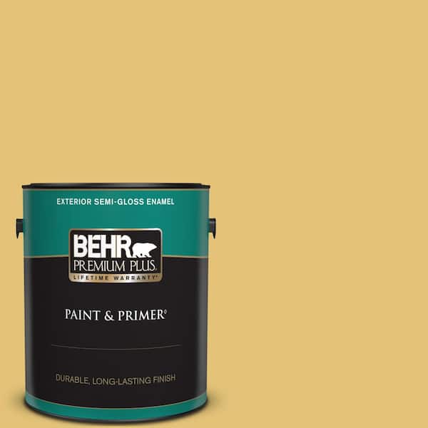 BEHR PREMIUM PLUS 1 gal. #370D-5 Summer Field Semi-Gloss Enamel Exterior Paint & Primer