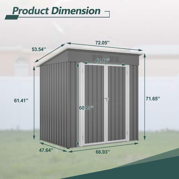 6 ft. x 4 ft. Outdoor Storage Shed, All Weather Metal Sheds