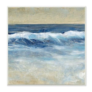 "Incoming Beach Contemporary Painting Soft Whitecaps" by Tim O'Toole Unframed Nature Wood Wall Art Print 12 in. x 12 in.