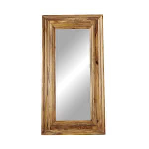38.25 in. W x 74 in. H Mango Wood Natural Finish Rectangle Decorative Mirror