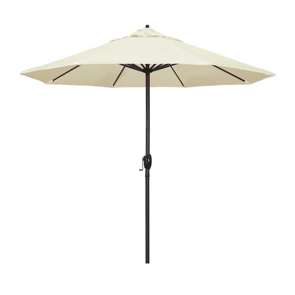 California Umbrella 9 ft. Bronze Aluminum Pole Market Aluminum Ribs ...