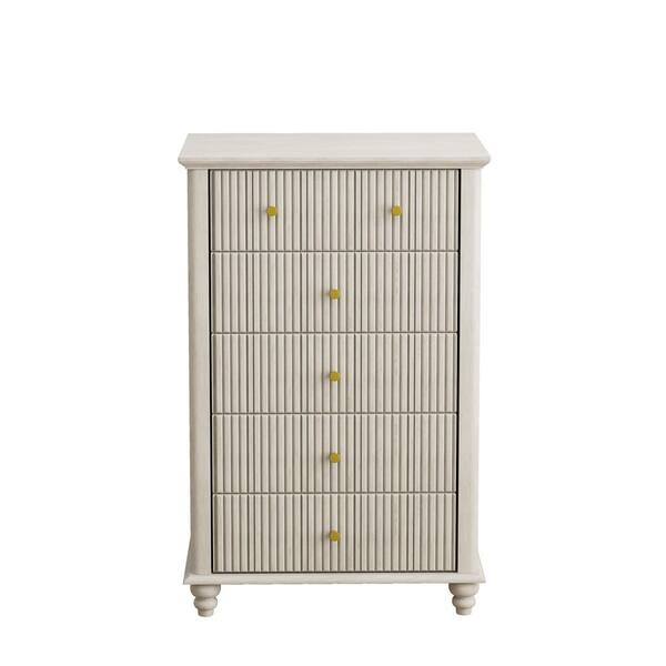 Noble House Harmon Modern Beige Fluted 5 drawer 29.53 in. Wide Chest of Drawers with Metal Handles 143051 - The Home Depot Noble House Harmon Modern Beige Fluted 5 drawer 29.53 in. Wide Chest of Drawers with Metal Handles 143051 - The Home Depot