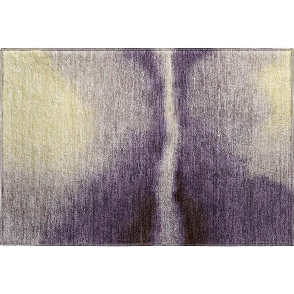 Mayfield Premium Machine Washable Abstract AMF2419 Plum 2 ft. x 3 ft. Accent Rug