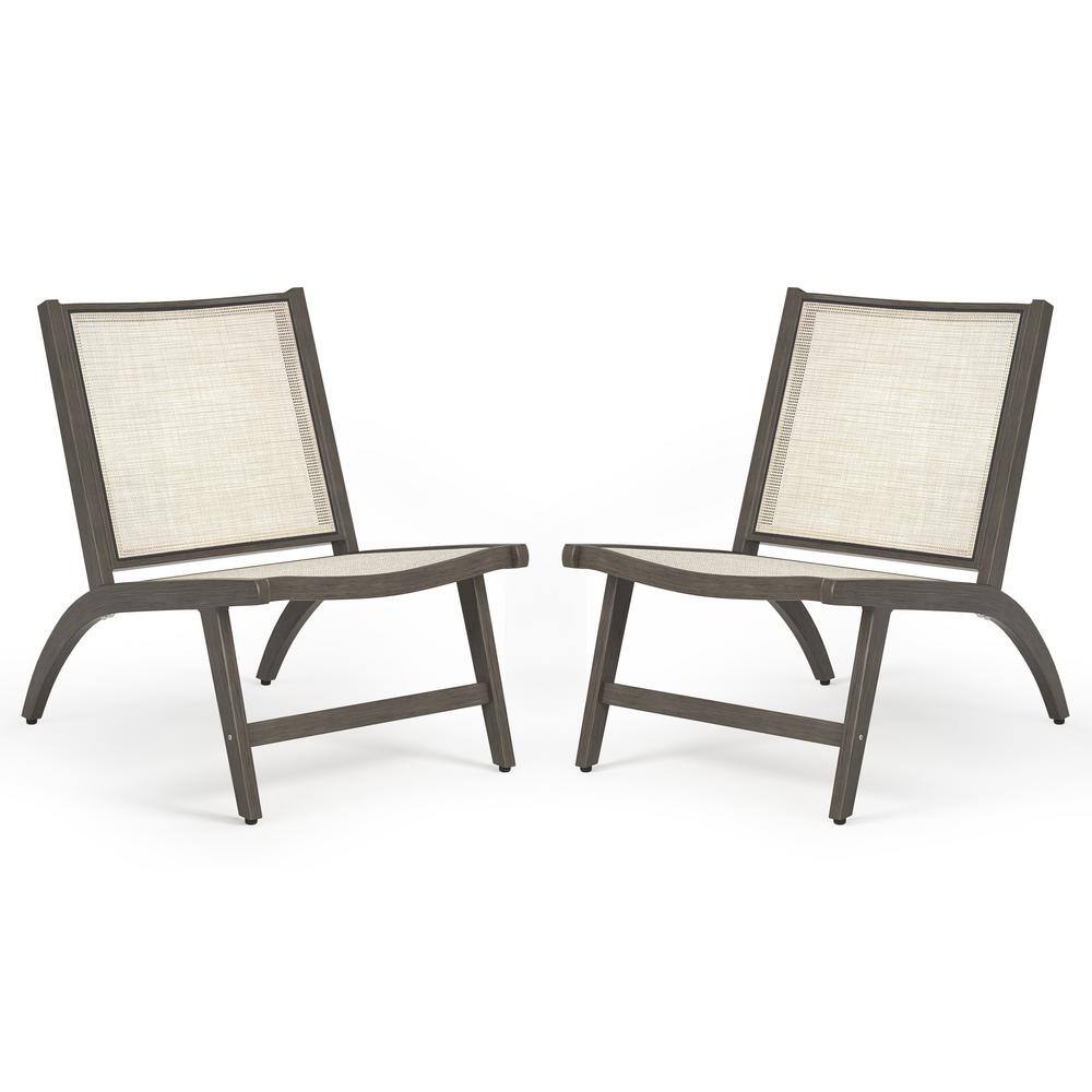 cozyman Woven Accent Chair with Gray Aluminum Frame, Mid Century Lounge