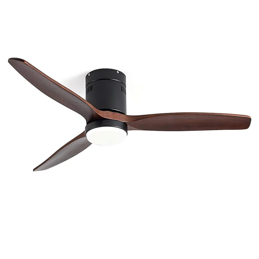 52 in. Smart Indoor 3CCT Low Profile Standard Ceiling Fan with Integrated L