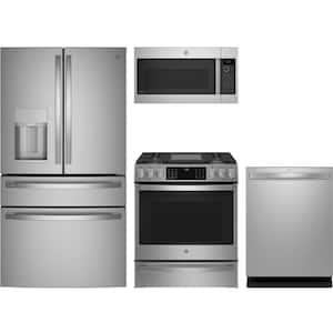 Profile 27.9 cu. ft. Standard Depth Refrigerator with Smart Slide-In Gas Range and Dishwasher with Smart Assist AI